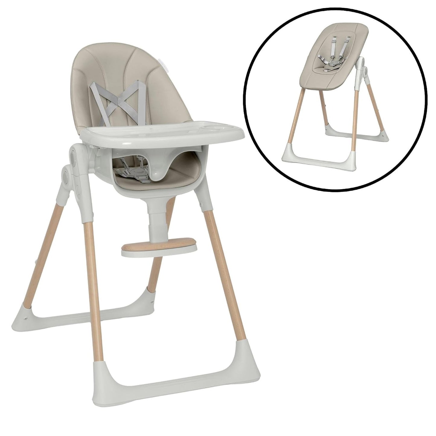 Delta Children Duet - Silla alta y asiento infantil 2 en 1, bandeja...