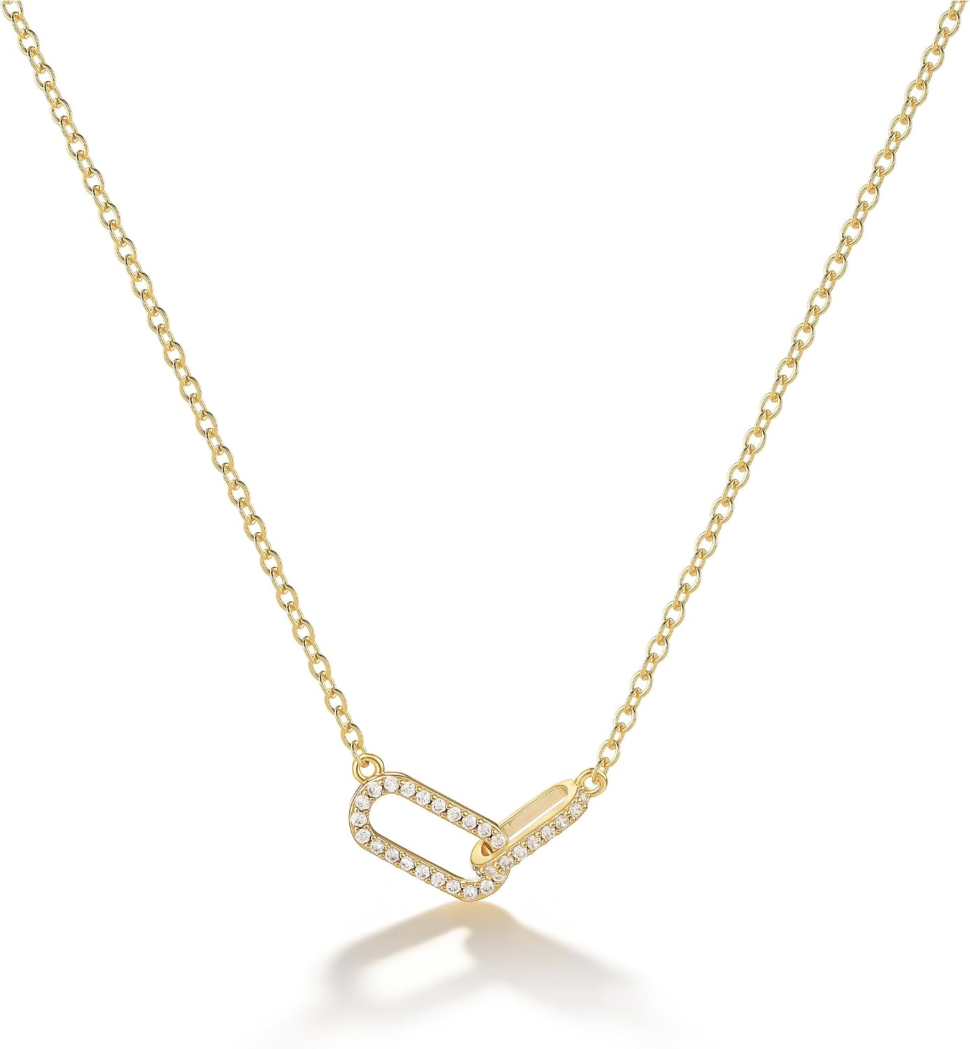 Freekiss Collar con dije de oro para mujer, delicado, de diamantes,...