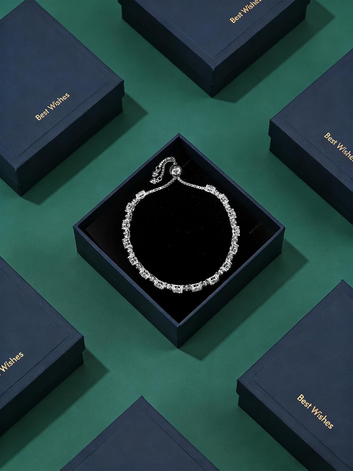 ETERMBOL Pulsera de tenis de piedra natal para mujer, pulsera de pl...