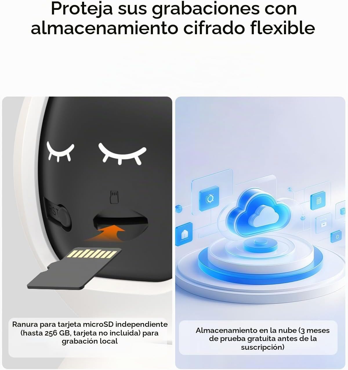 Paquete de 2 cámaras de 2.5K para seguridad en el hogar, detección...