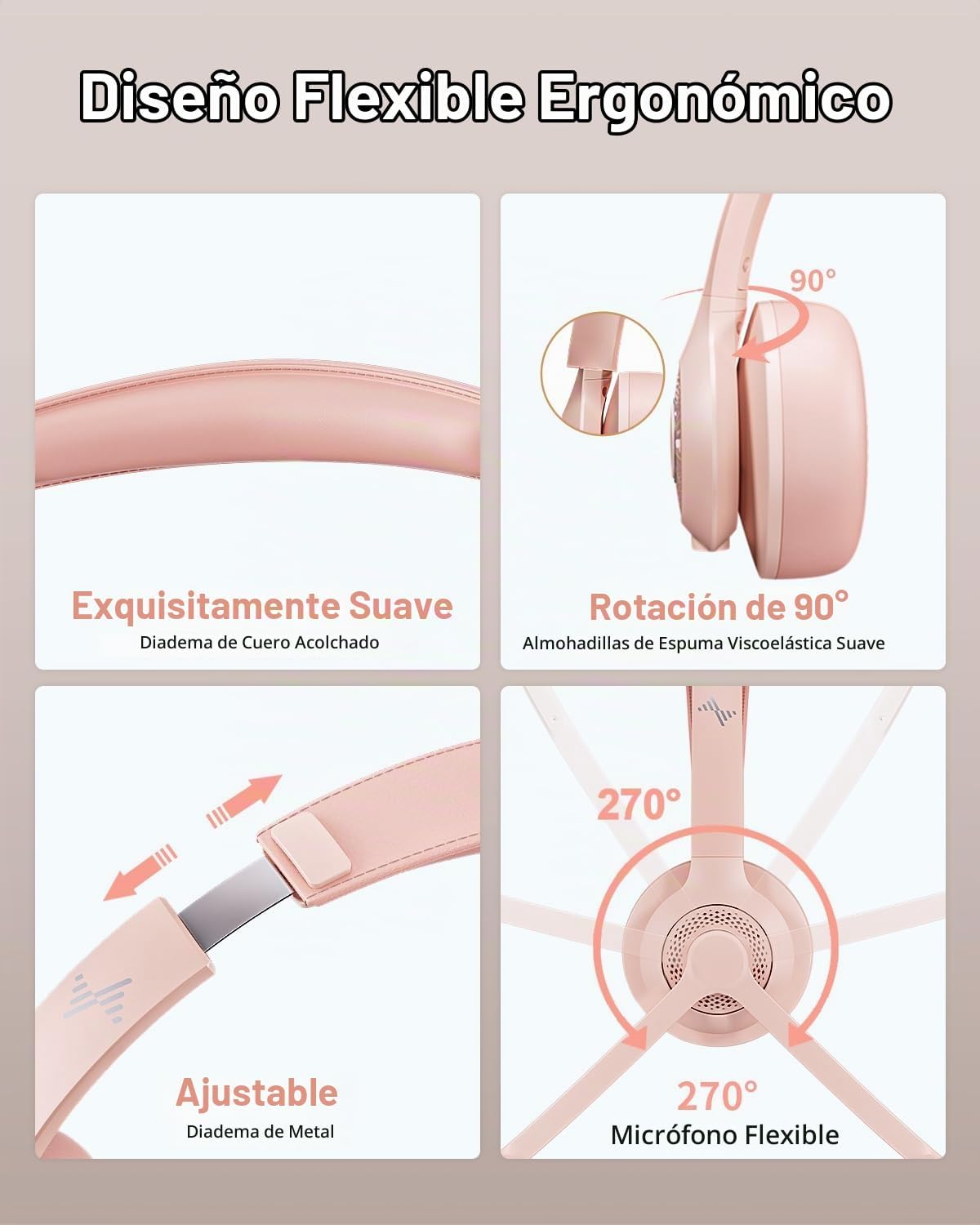 JIAMQISHI Auriculares inalámbricos con micrófono con cancelación de...