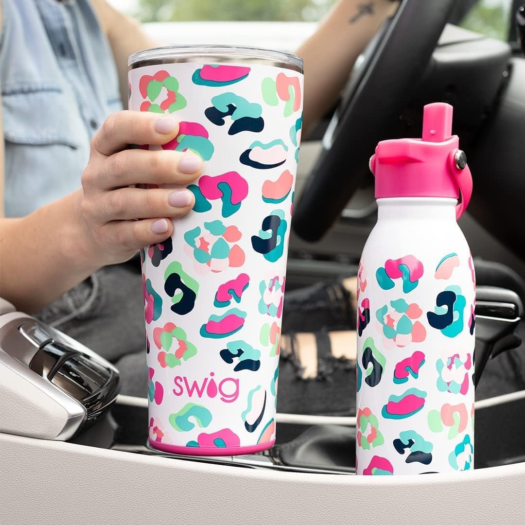 Swig Life Full Bloom Mega Set | Taza de viaje de 40 onzas con asa y...