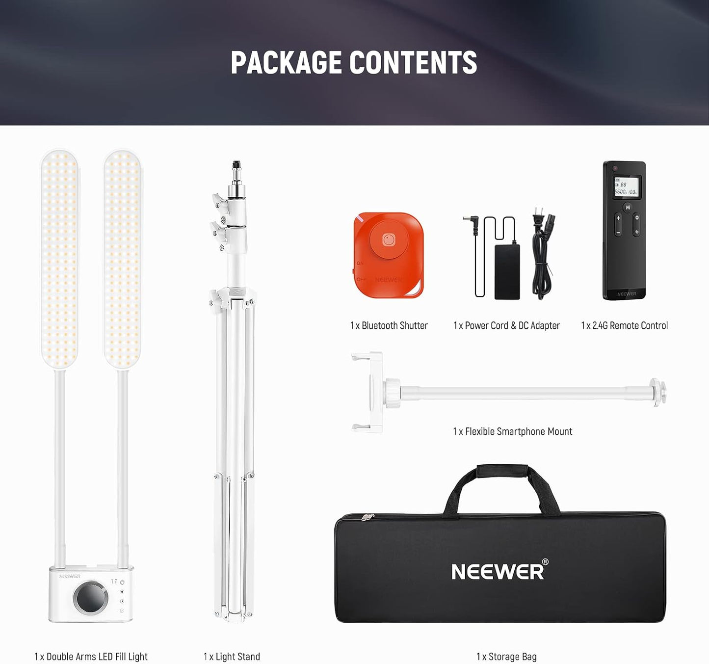 NEEWER Kit de Luz de Esteticista con Soporte para Teléfono y Bolsa...
