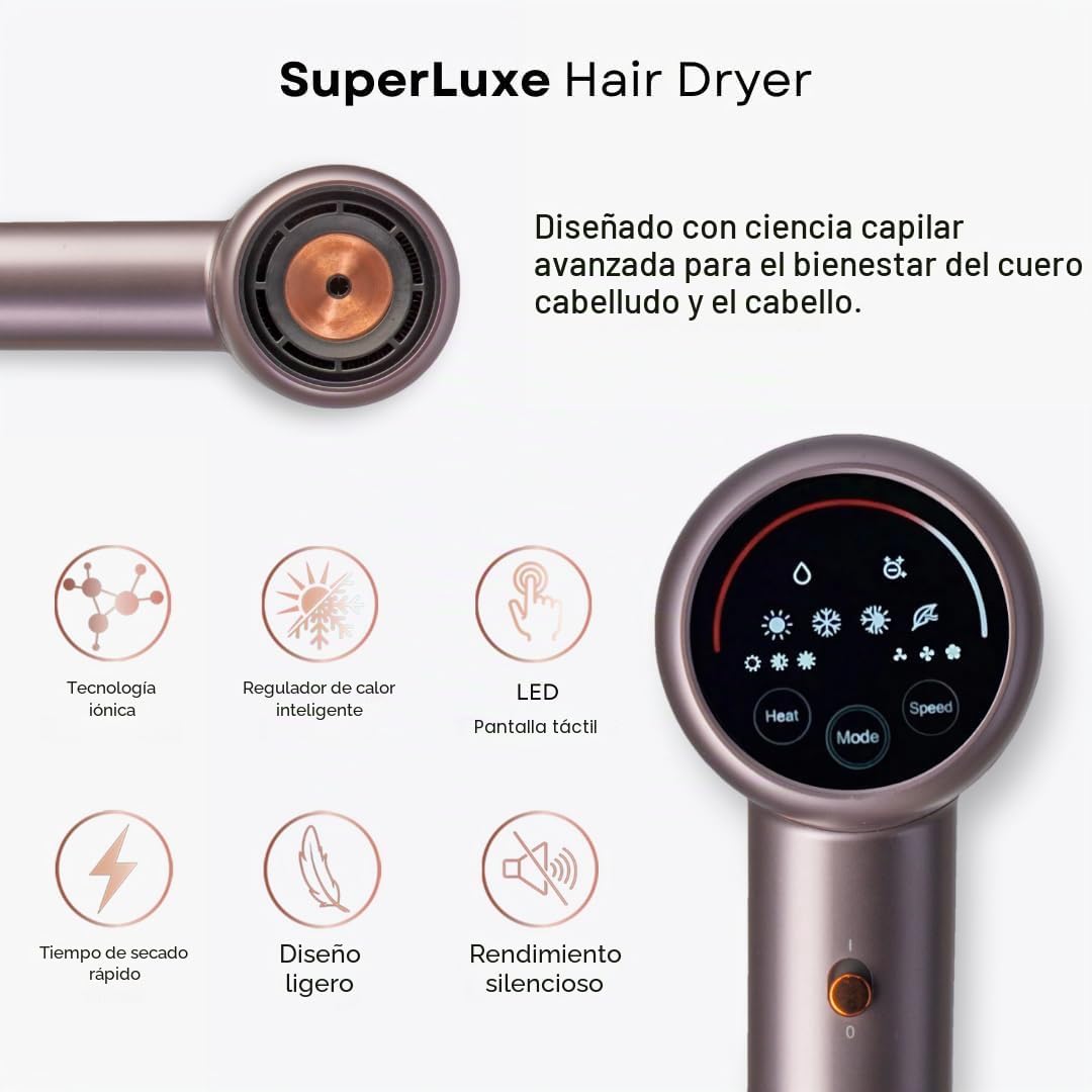 Secador de pelo Elara Superluxe con cápsulas de tratamiento con inf...