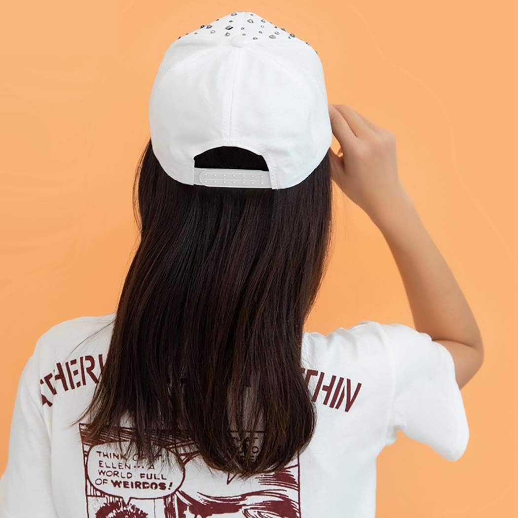 Gudessly Gorra de béisbol ajustable transpirable con diamantes de i...