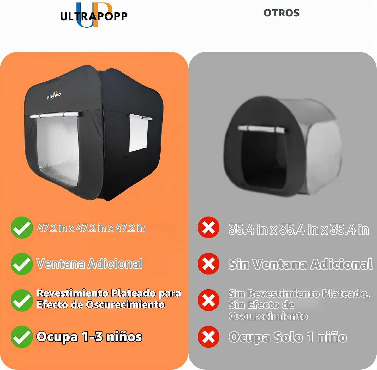 Ultrapopp Tienda Sensorial Emergente para Niños, Extra Grande 47x47...