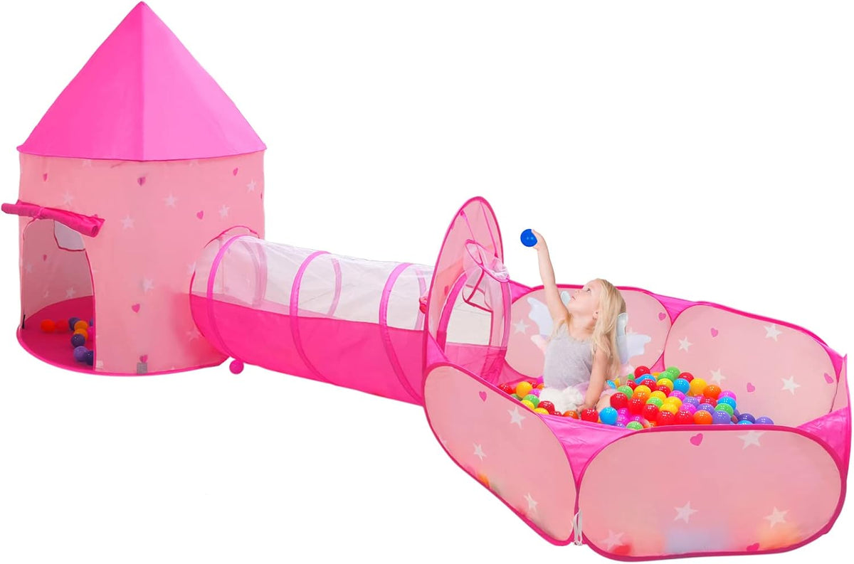 Tienda de campaña de princesa de 3 piezas para niñas con hoyo de bo...