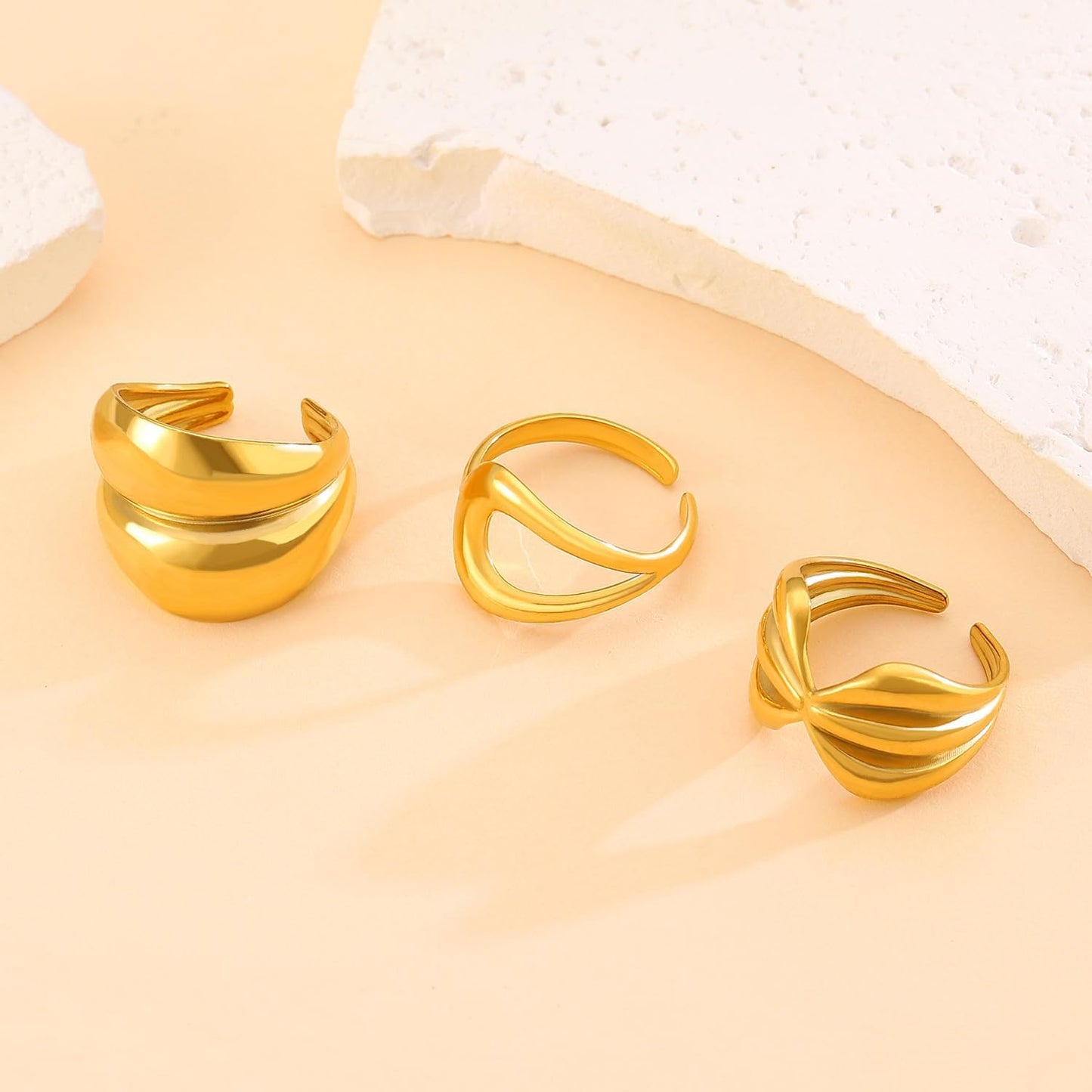 PINCHUAN Juego de 17 anillos de plata para nudillos para mujer, jue...