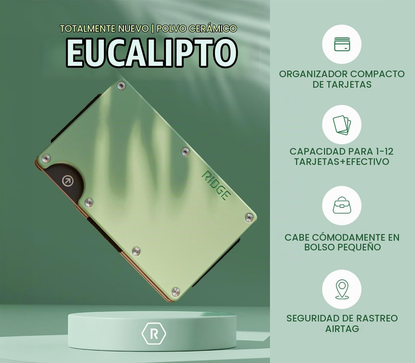 The Ridge Cartera delgada minimalista para mujer, con bloqueo RFID,...