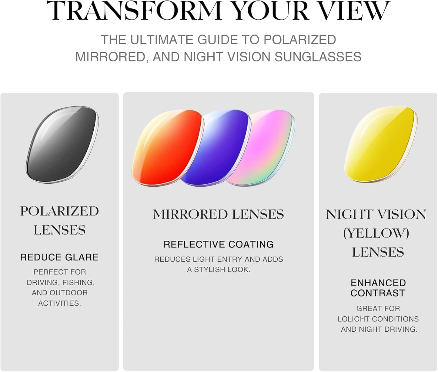gesruny - Gafas de sol polarizadas deportivas para hombres y mujere...
