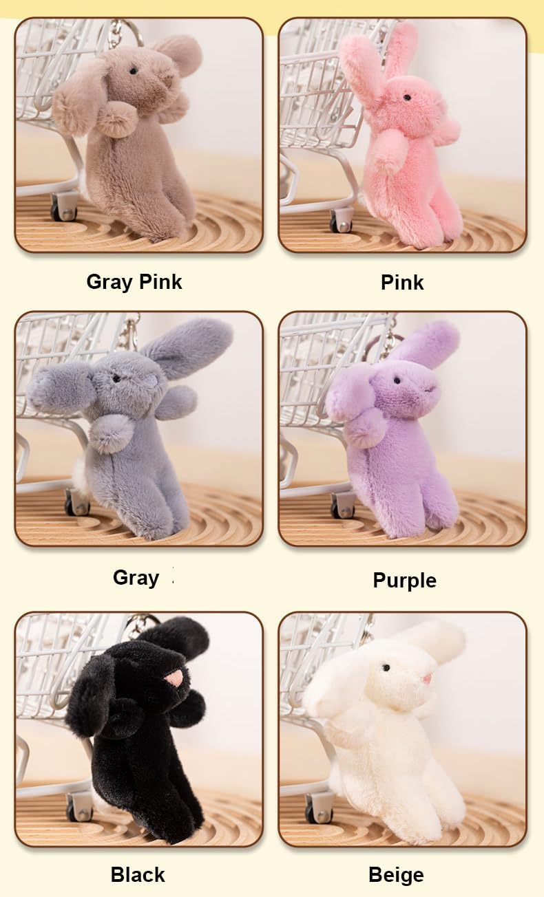 Miokkley Lindo llavero de peluche de conejo para mochila, mini llav...
