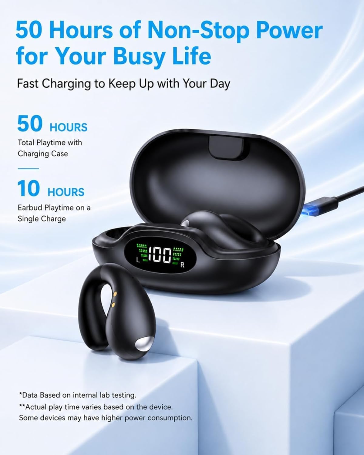Boytond Auriculares ultra abiertos: cómodos auriculares de conducci...