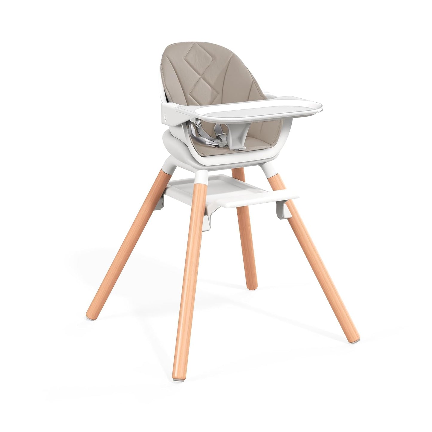 DDIOYIUR Silla alta convertible 6 en 1 para bebé, patas de madera d...