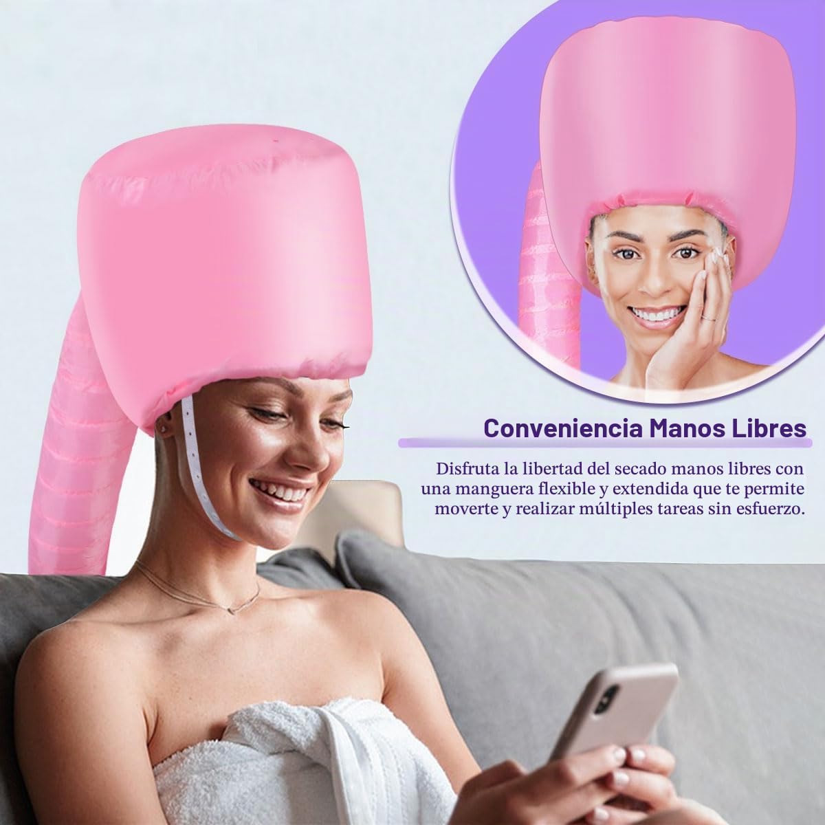 Secador de Cabello con Capucha - Secador de Cabello con Capucha de...