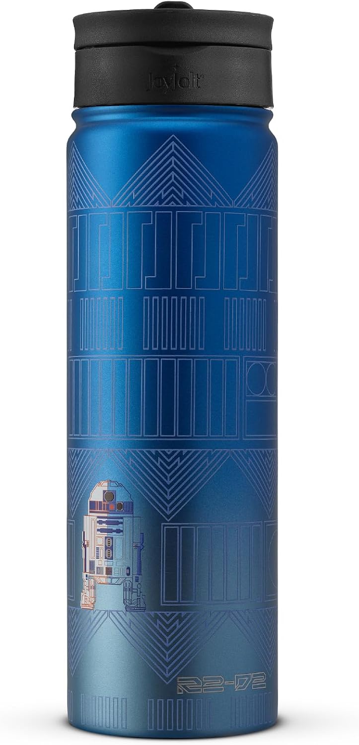 JoyJolt Star Wars Linear R2-D2 - Botella de agua de acero inoxidabl...