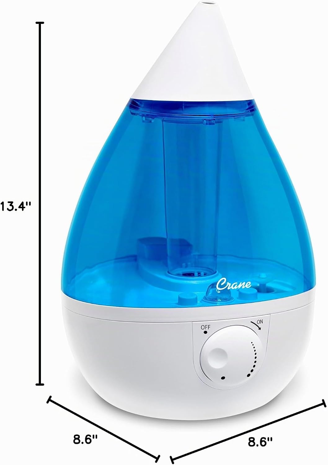 Crane - Humidificador ultrasónico de vapor frío en forma de lágrima...