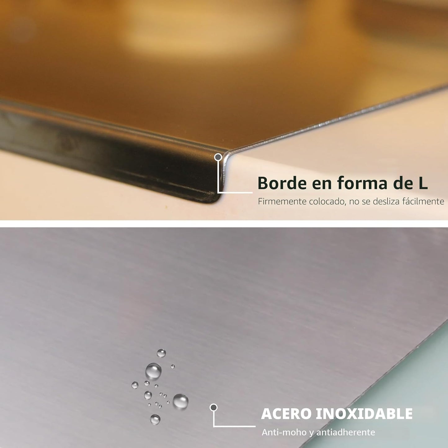 OTAVILEM Tabla de cortar para cocina, tabla de cortar de acero inox...
