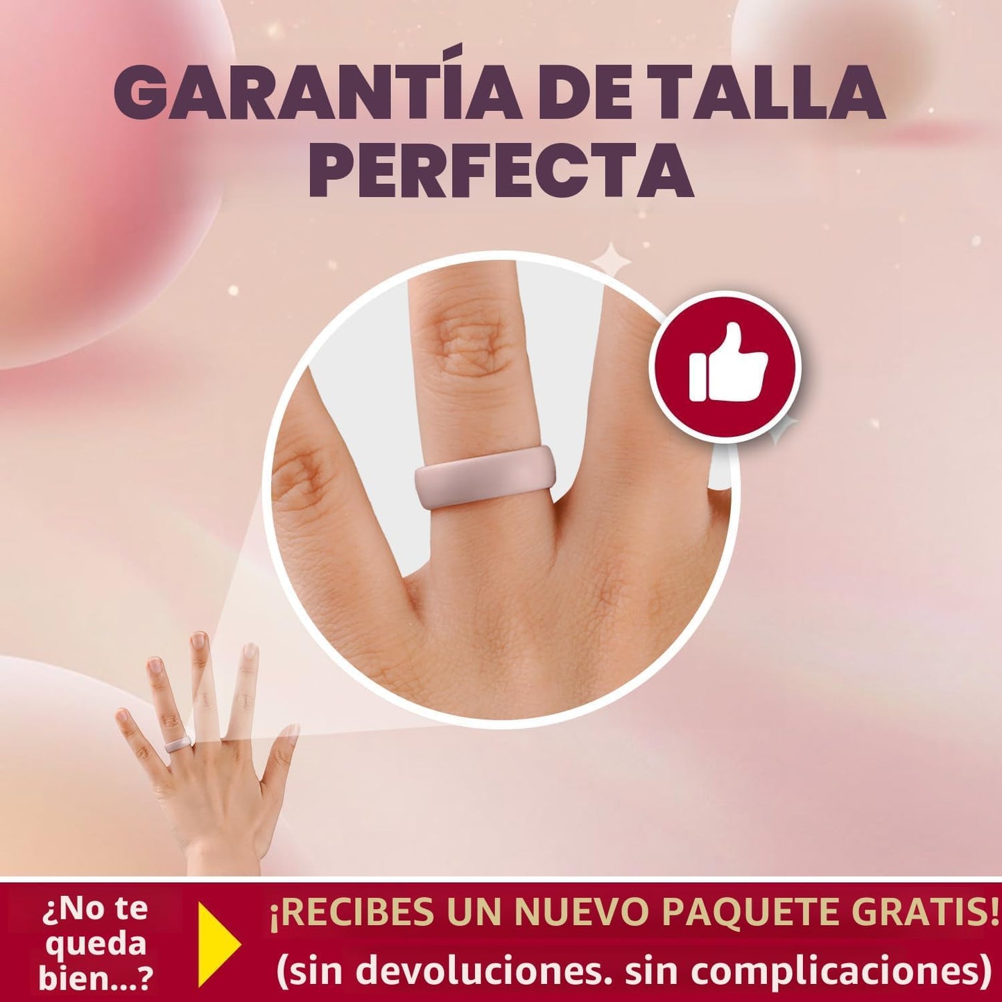 Egnaro - Anillos de banda para mujer, diseño ergonómico y transpira...