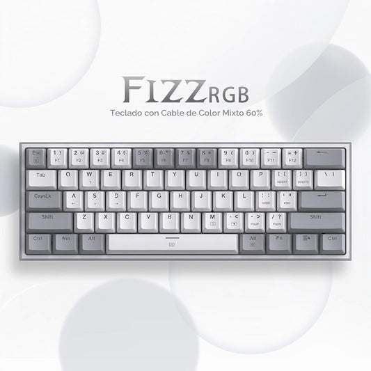 Redragon K617 Fizz - Teclado con cable para juegos RGB 60%, teclado...