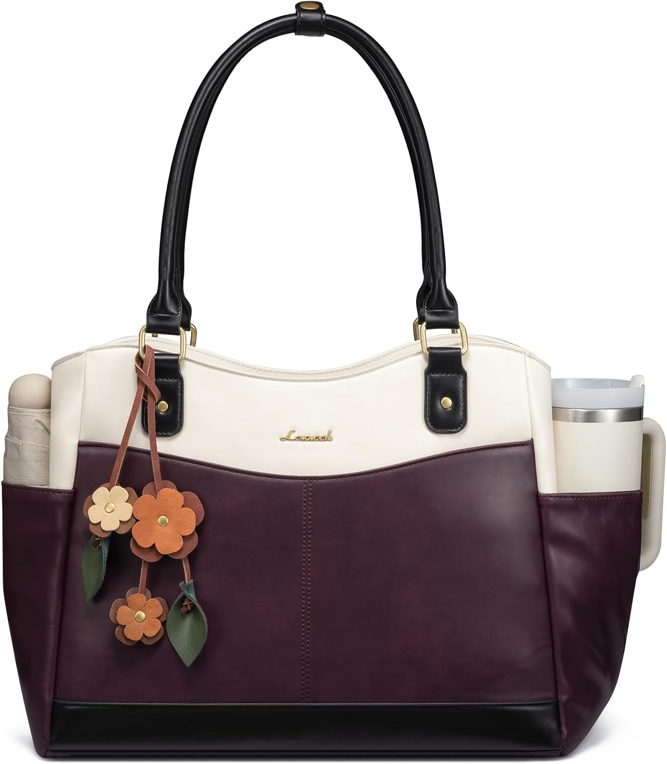 LOVEVOOK Bolsa para portátil para mujer, bolsa de mano vintage de c...