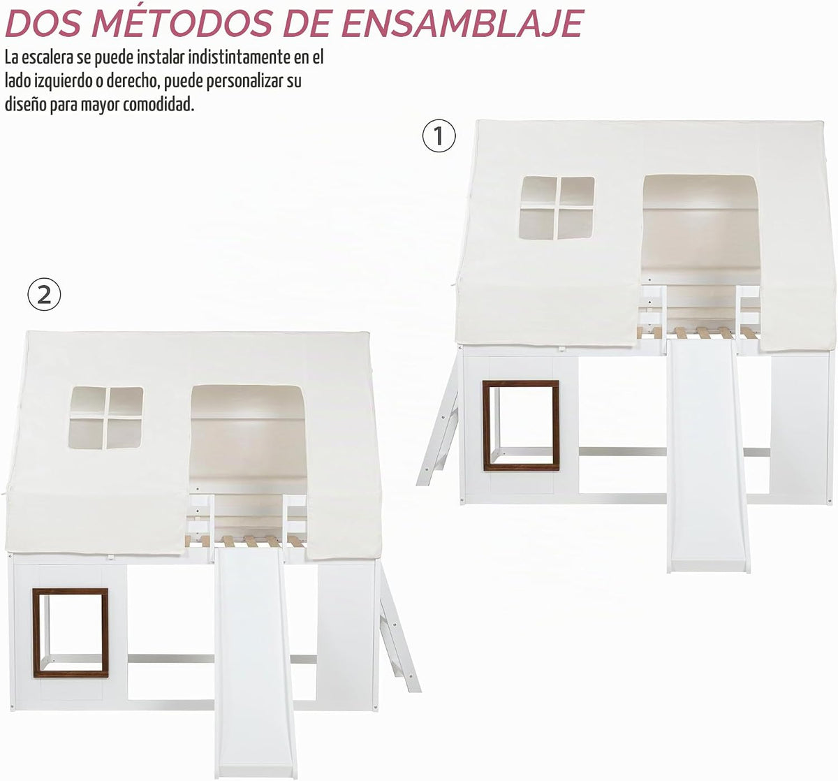 Spirich - Cama cucheta de madera individual sobre individual con to...