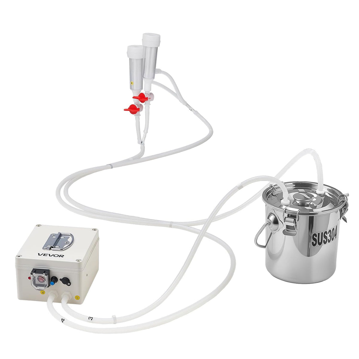 VEVOR Máquina de ordeño de cabra, cubo de acero inoxidable de grado...