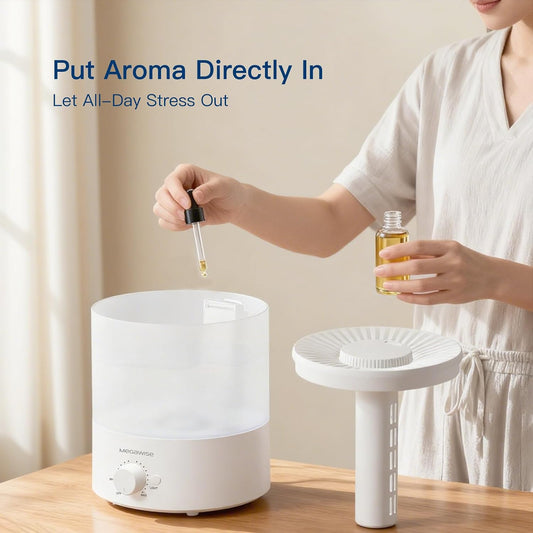 MEGAWISE - Humidificador de 1.5L con bruma fresca para dormitorio,...