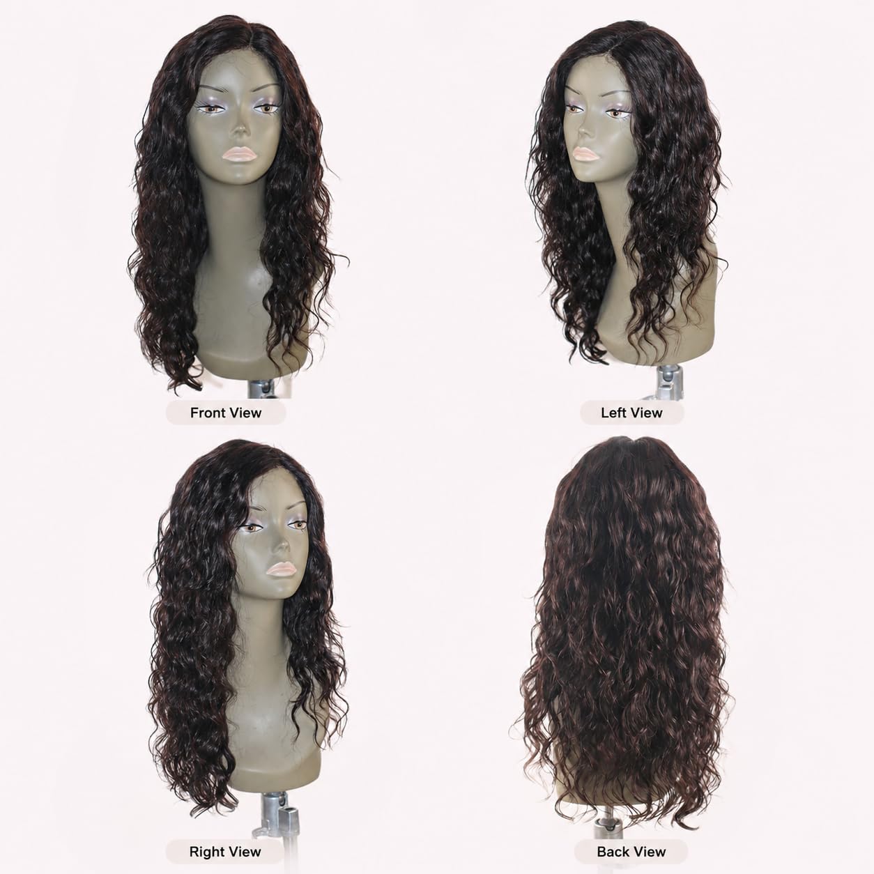 SilkSleek Peluca frontal de encaje con parte C, cabello humano ondu...