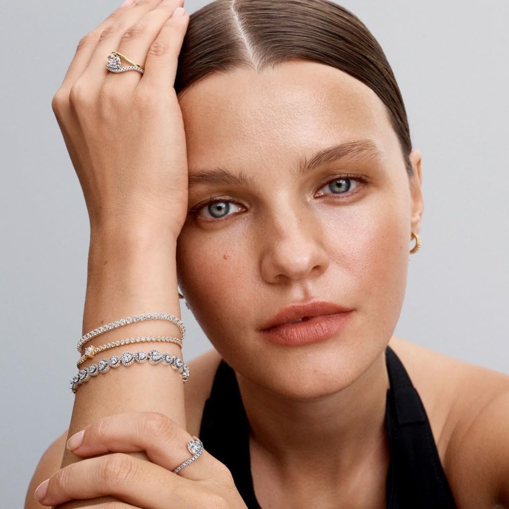 PANDORA Sparkling Heart Tennis Bracelet