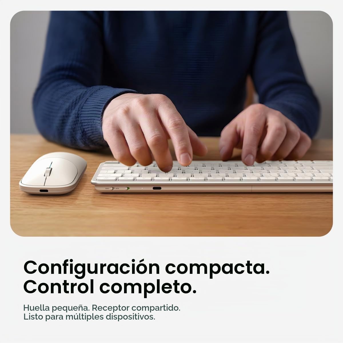 Satechi Combo de teclado y mouse inalámbricos, Slim CEX1 con empare...