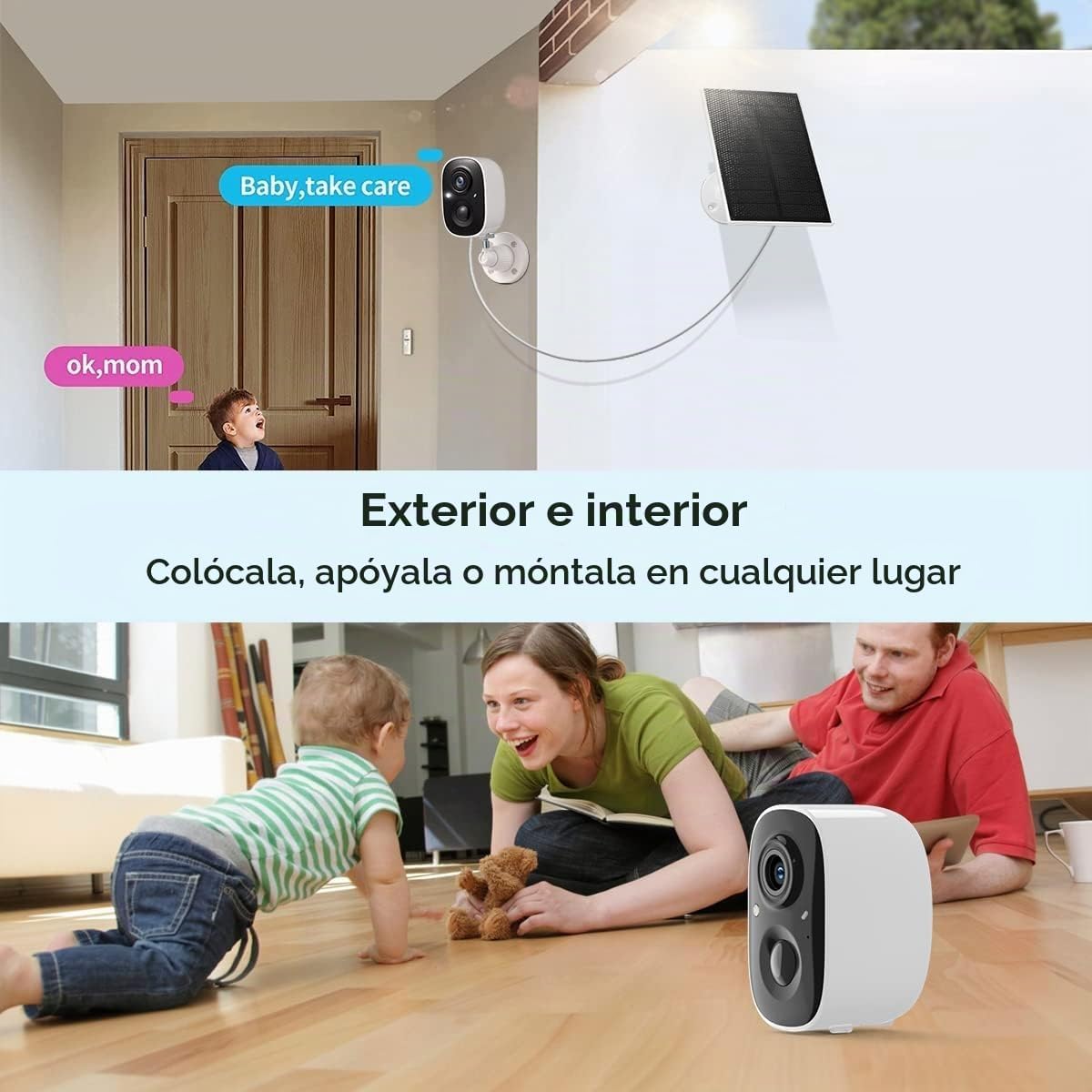 GMK Cámaras de seguridad solares inalámbricas para exteriores, paqu...