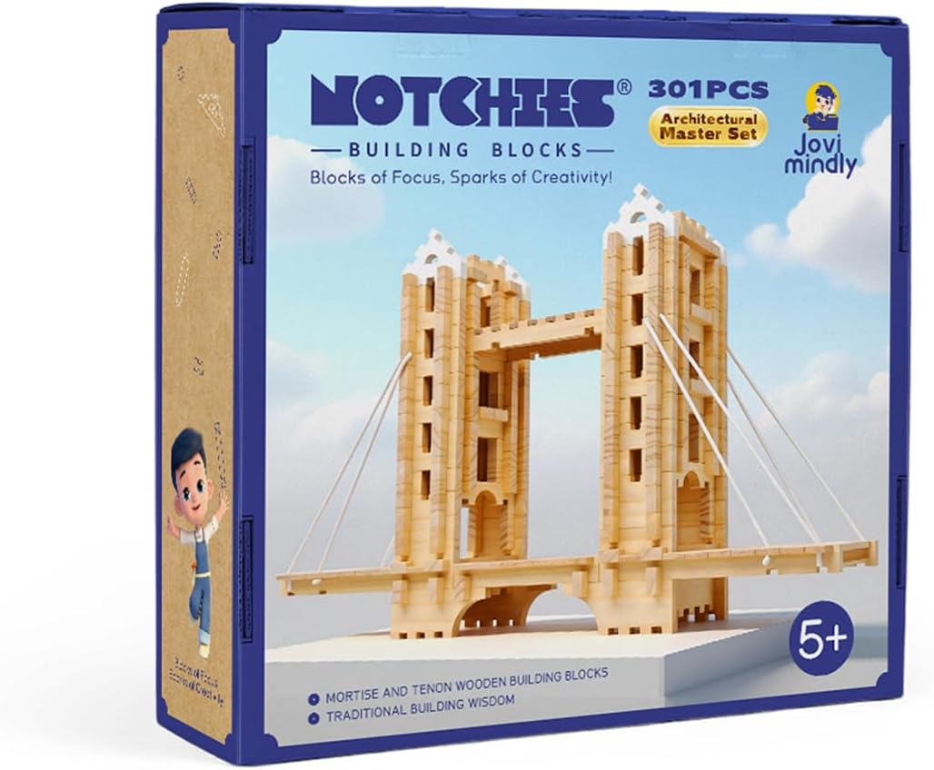 Jovi-mindly Notchies - Juego de bloques de construcción de madera (...