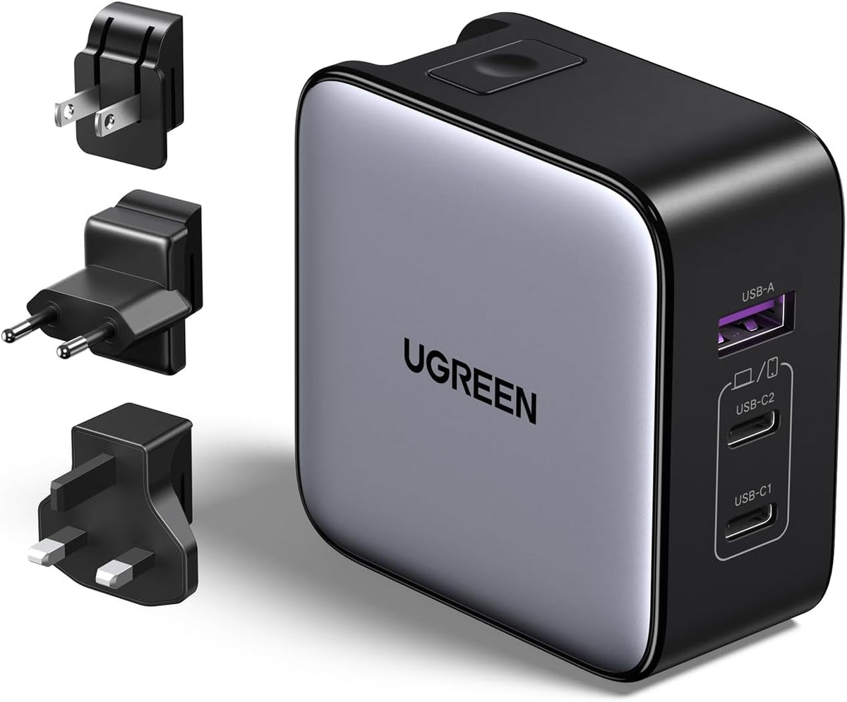 UGREEN Adaptador de viaje USB C de 65 W, cargador rápido plegable c...