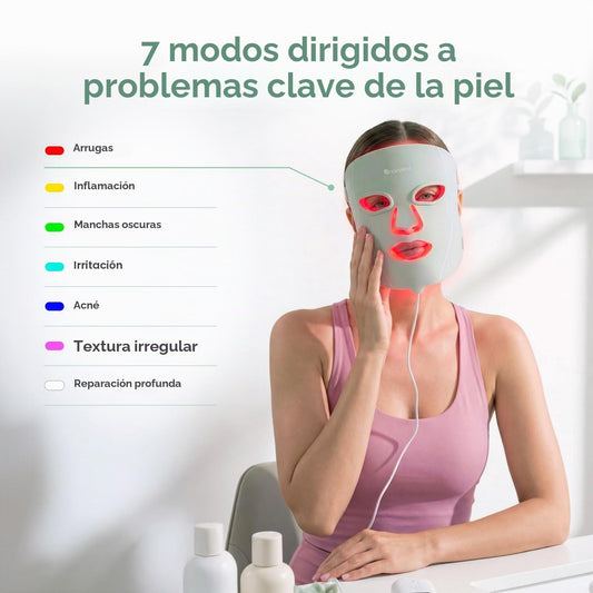Nanoleaf Máscara facial LED aprobada por la FDA con 7 modos de tera...