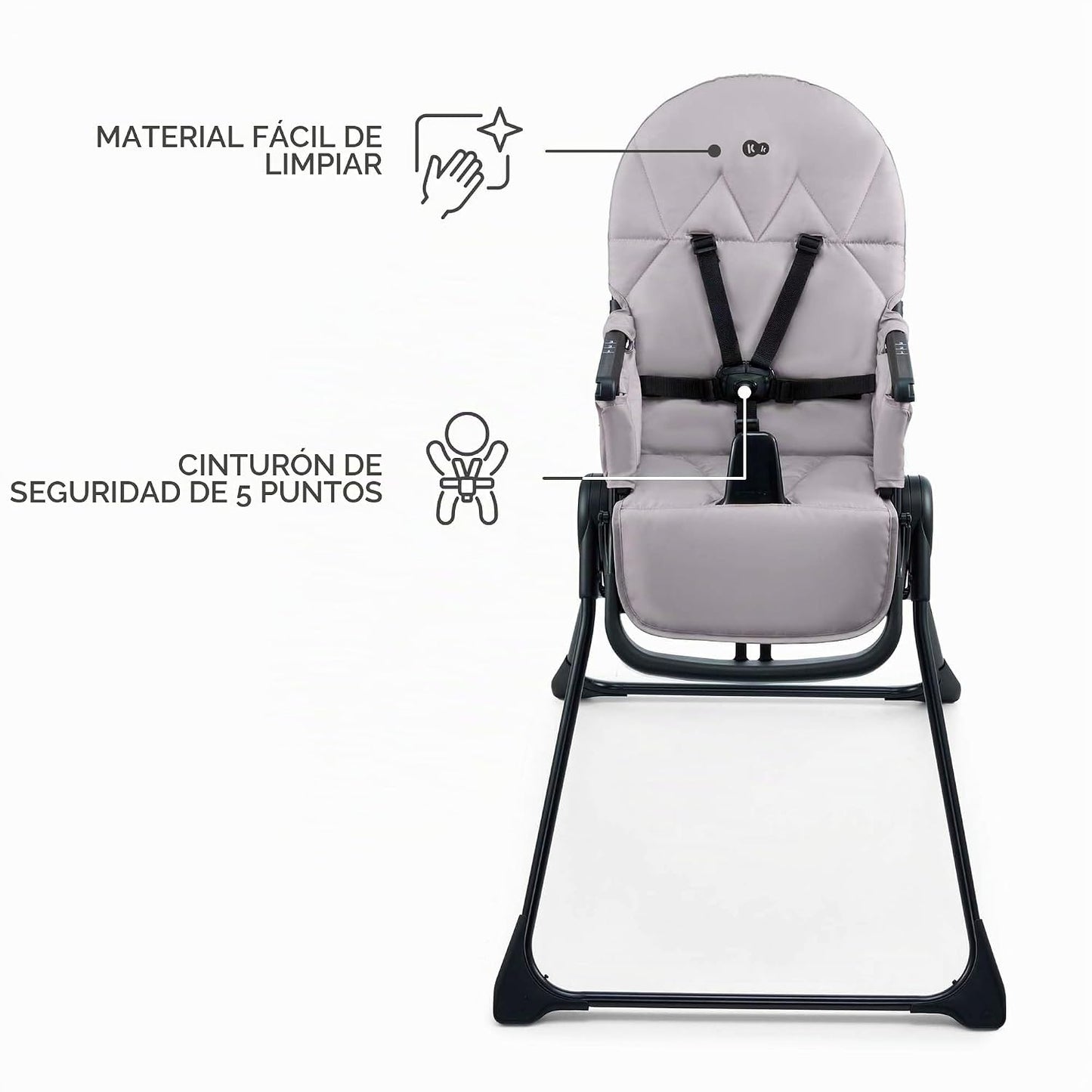 Kinderkraft BINCI Silla alta plegable, ligera, 11 libras, compacta...
