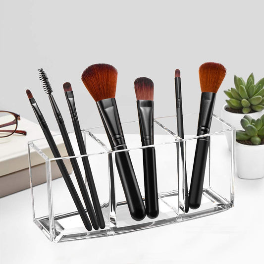 Watpot Organizador de brochas de maquillaje acrílico con soporte tr...