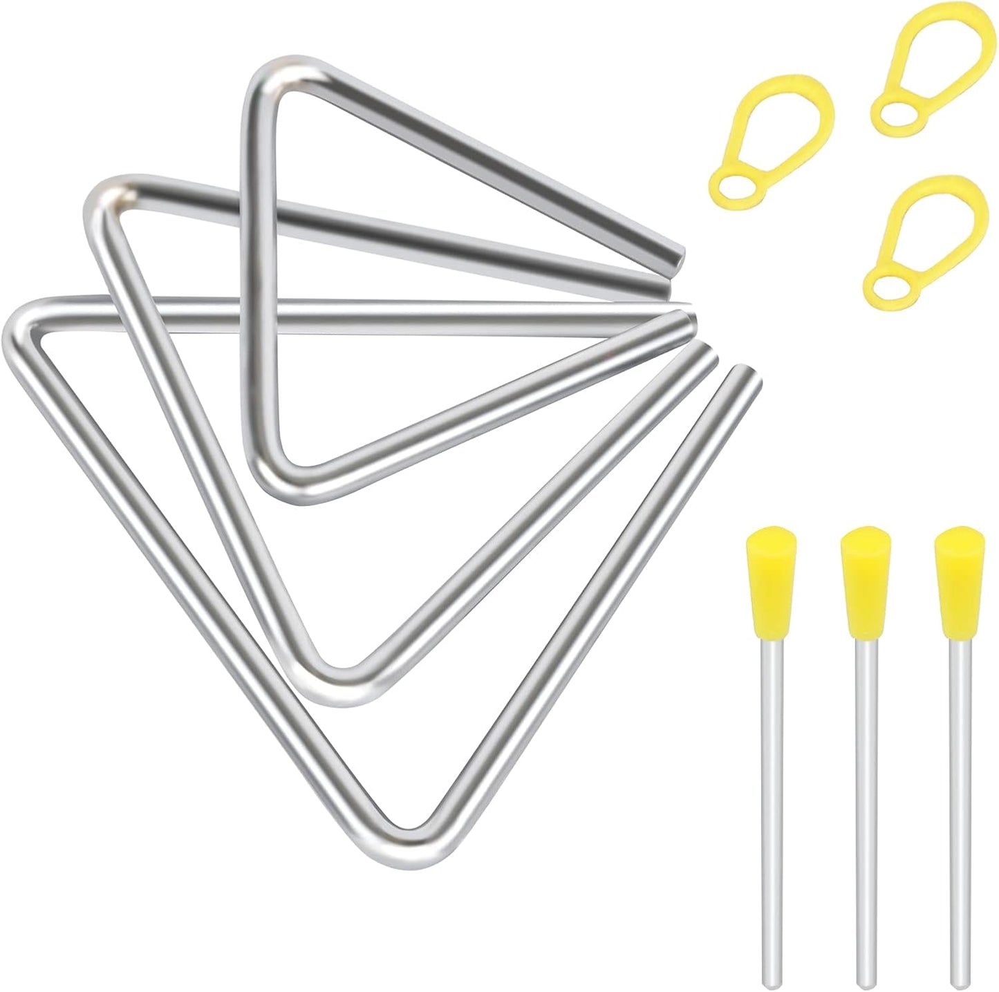EASTROCK Juego de instrumentos triangulares, 3 paquetes, 4, 5, 6 pu...