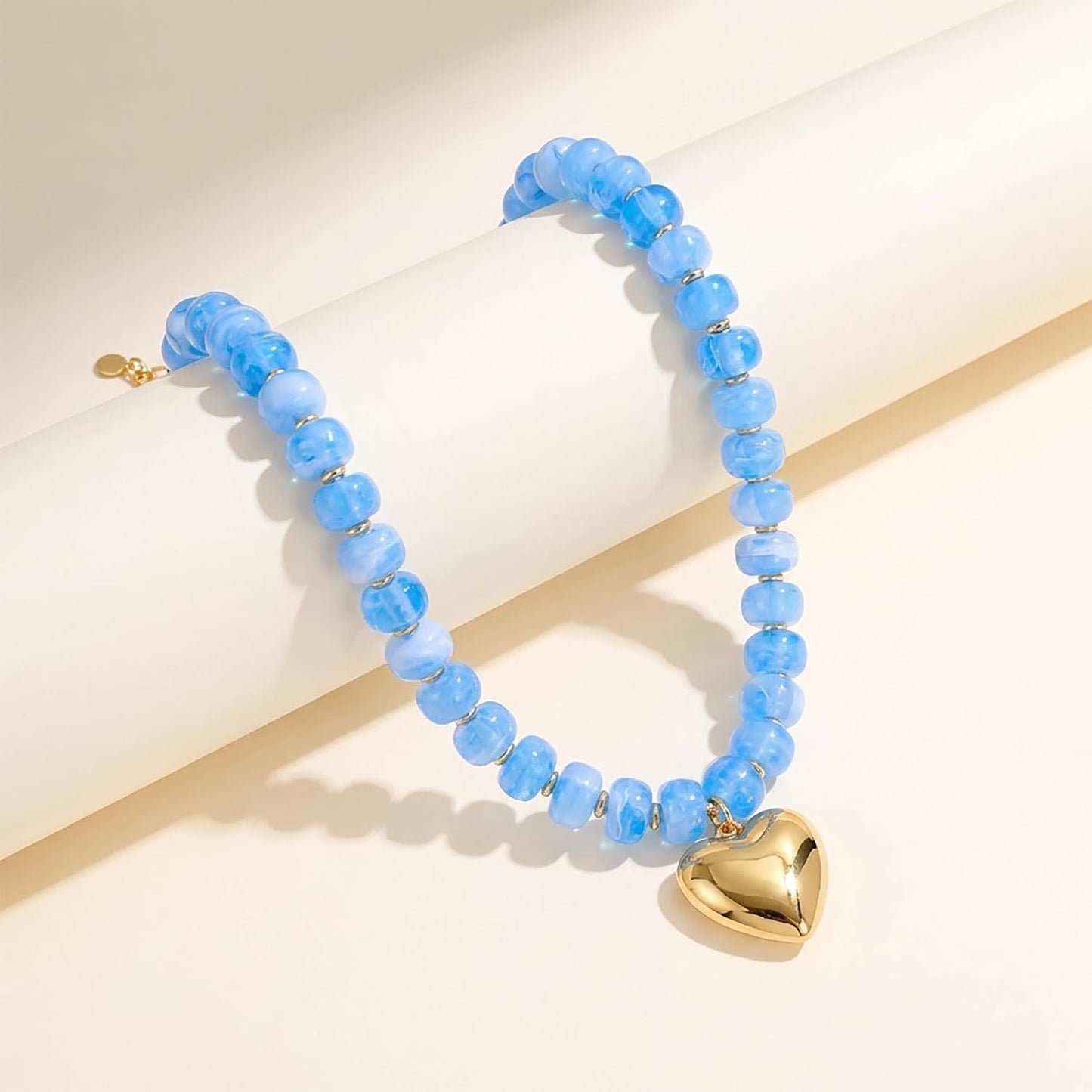 ENSKEFEN Collares con colgante de corazón dorado para mujer, collar...
