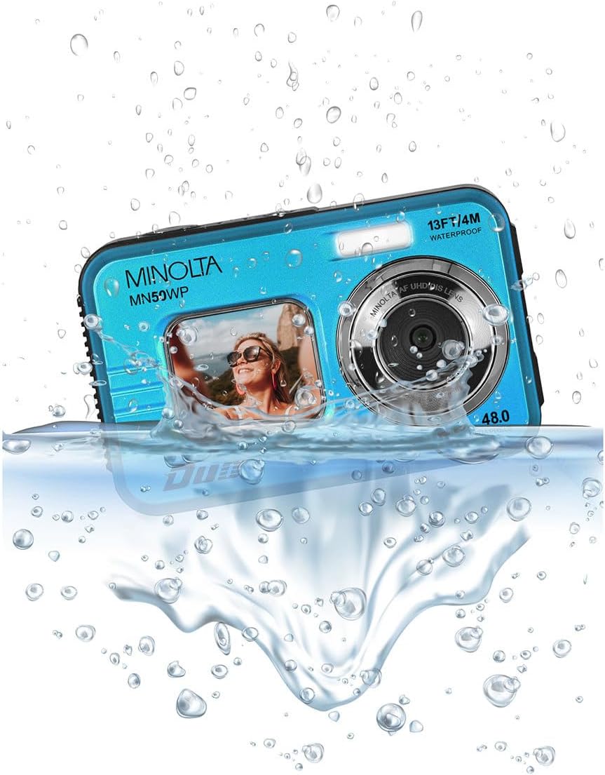 Minolta Duo MN50WP Cámara subacuática de 48MP, video 5K, zoom 16X (...