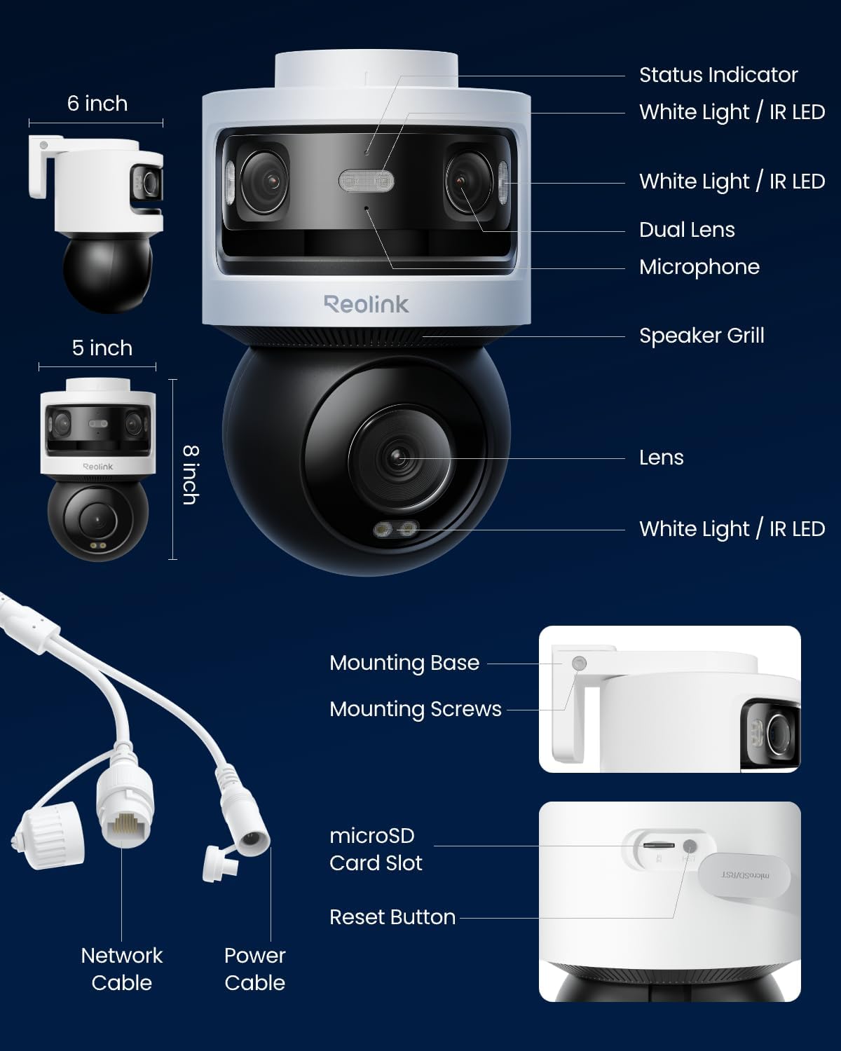 REOLINK OMVI 3i PoE Cámara de seguridad PoE de triple lente con seg...
