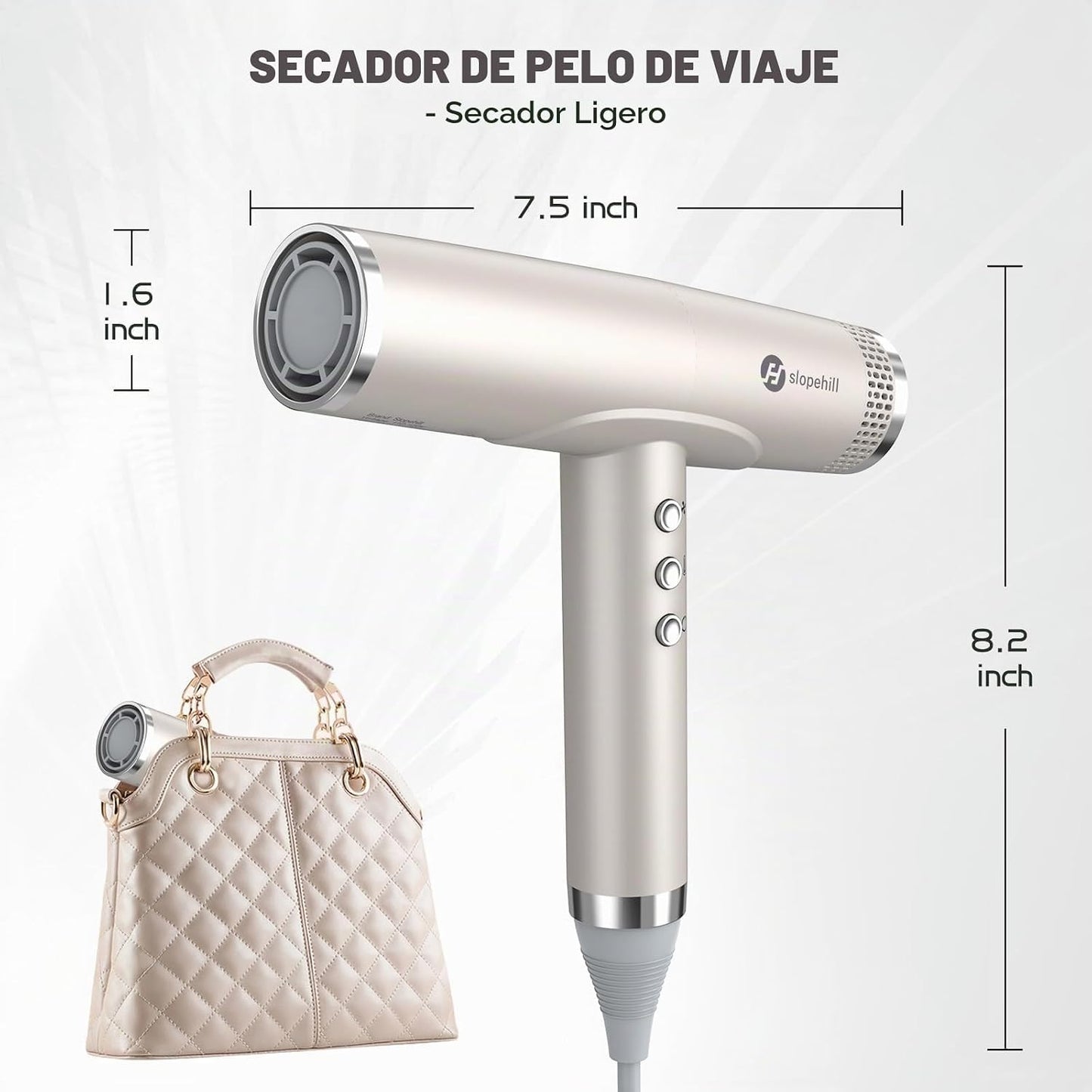 slopehill Secador de Pelo Profesional con Difusor, Secador de Pelo...
