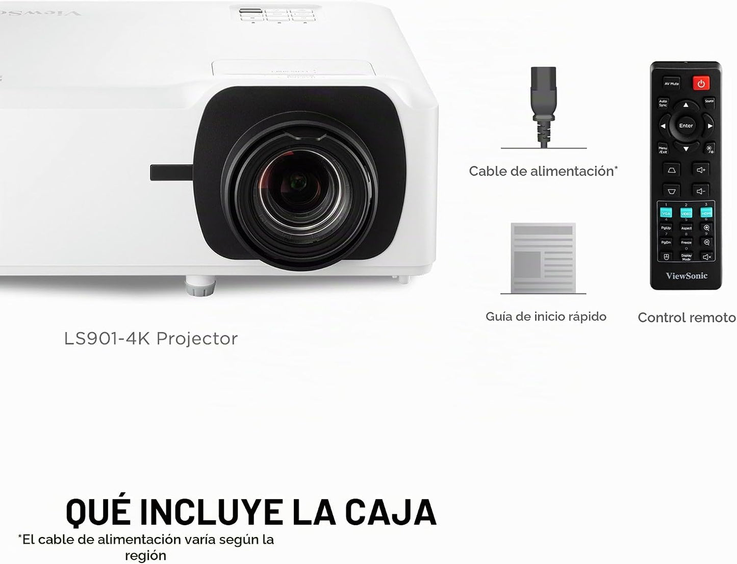 ViewSonic LS901-4K UHD Proyector Láser 4K con 5500 lúmenes, zoom óp...