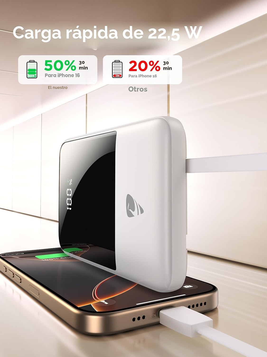Aioneus Cargador portátil, cargador de batería de 10000 mAh, cargad...
