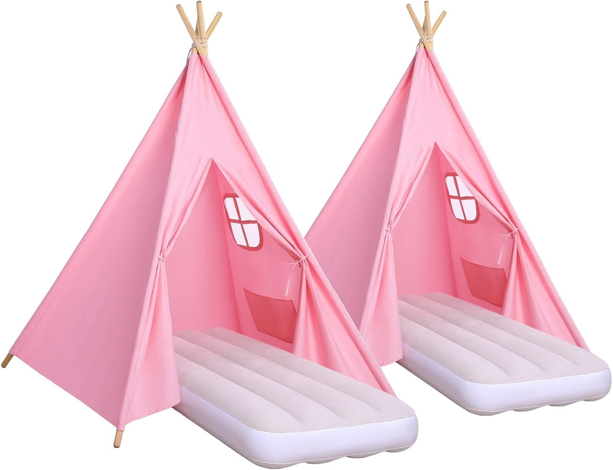 Wilwolfer Tienda de campaña rosa para dormir para niños - Pack de 2...