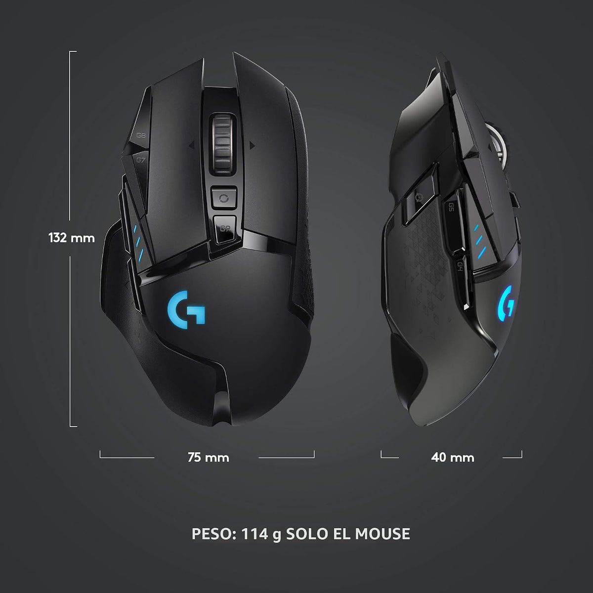 Logitech G Ratón inalámbrico para juegos 502 Lightspeed - Negro | R...