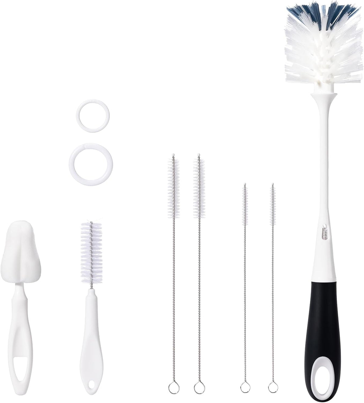 Dersyer Juego de 8 cepillos para biberón, dos cepillos de nailon de...
