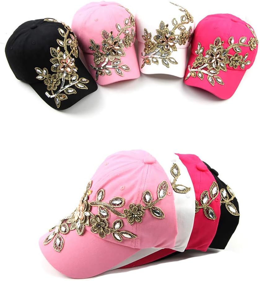 Gudessly Bling - Gorra de béisbol para mujer, diseño de flores, con...