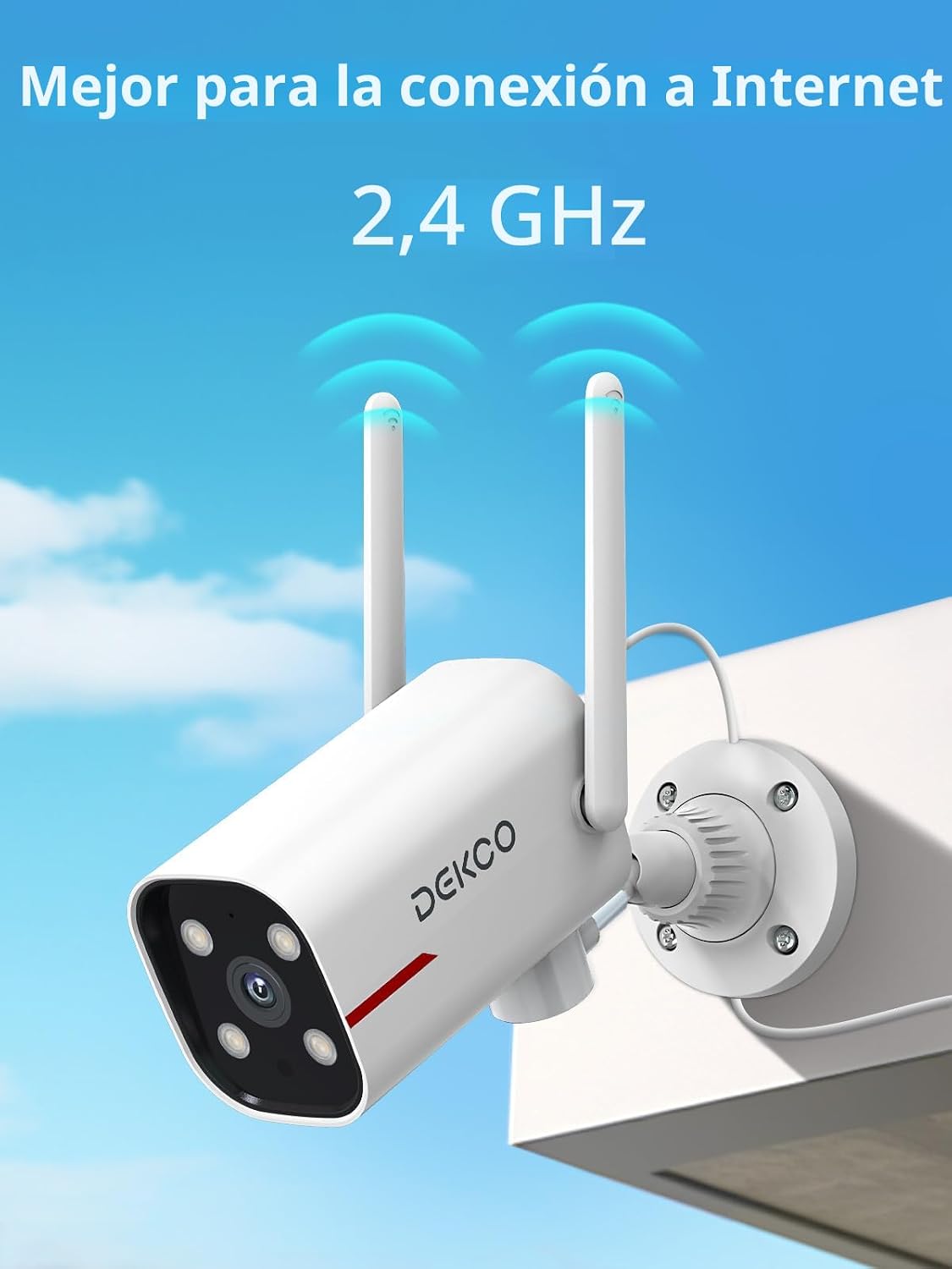 DEKCO - Paquete de 4 cámaras de seguridad para el hogar con cable p...
