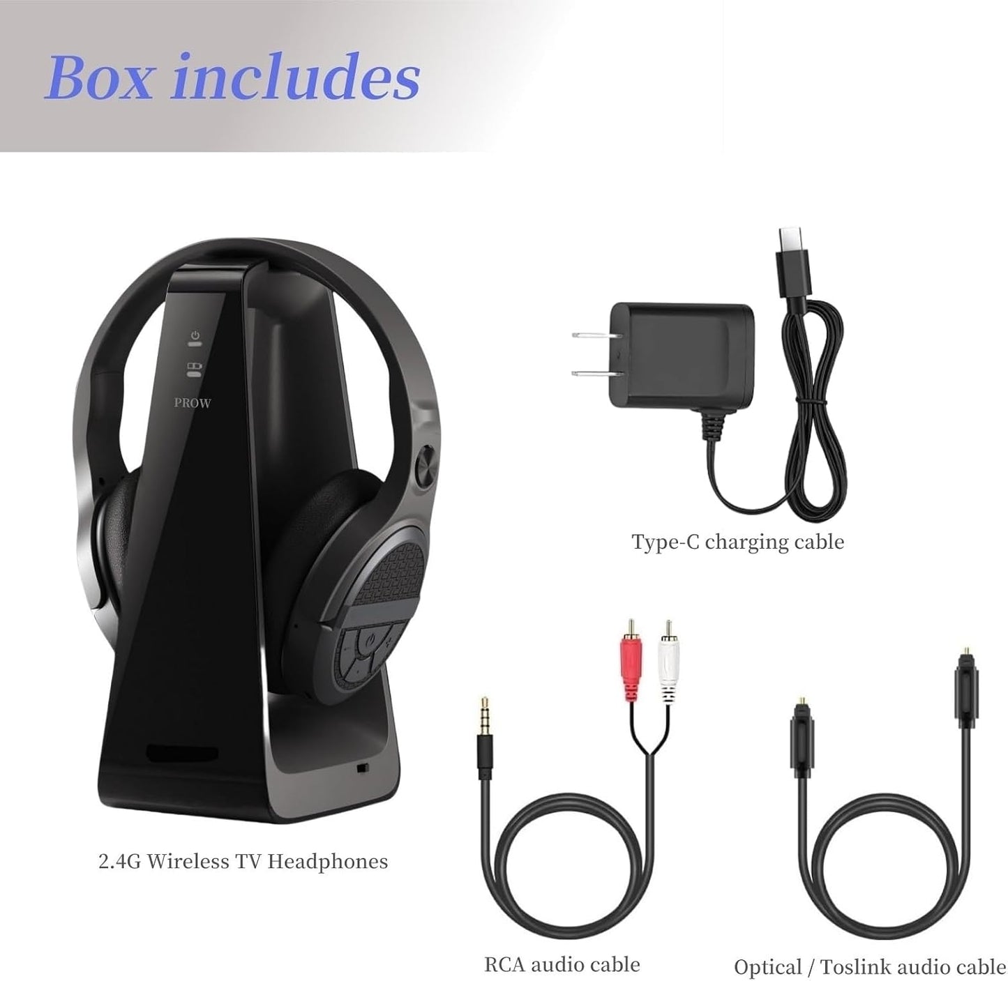 Auriculares inalámbricos de TV para personas mayores con botones gr...