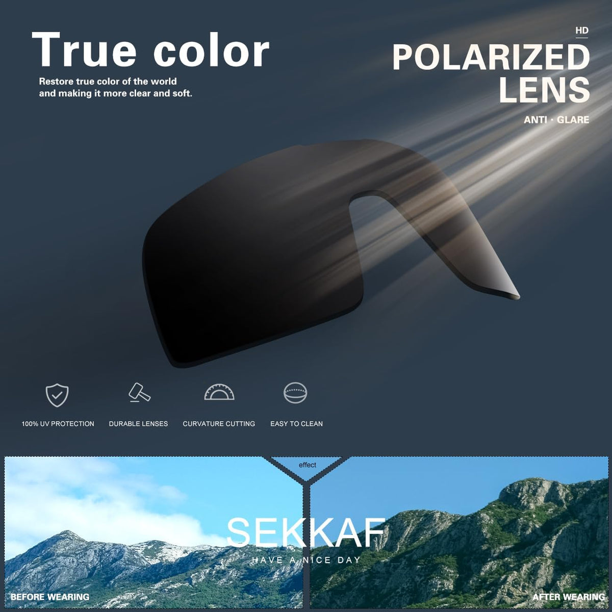SEKKAF Gafas de sol deportivas polarizadas para hombres y mujeres,...